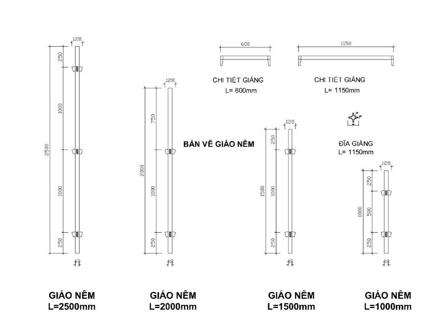 Bản vẽ giáo nêm