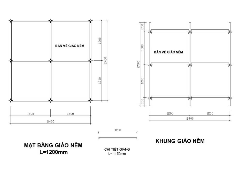 Bản vẽ giáo nêm