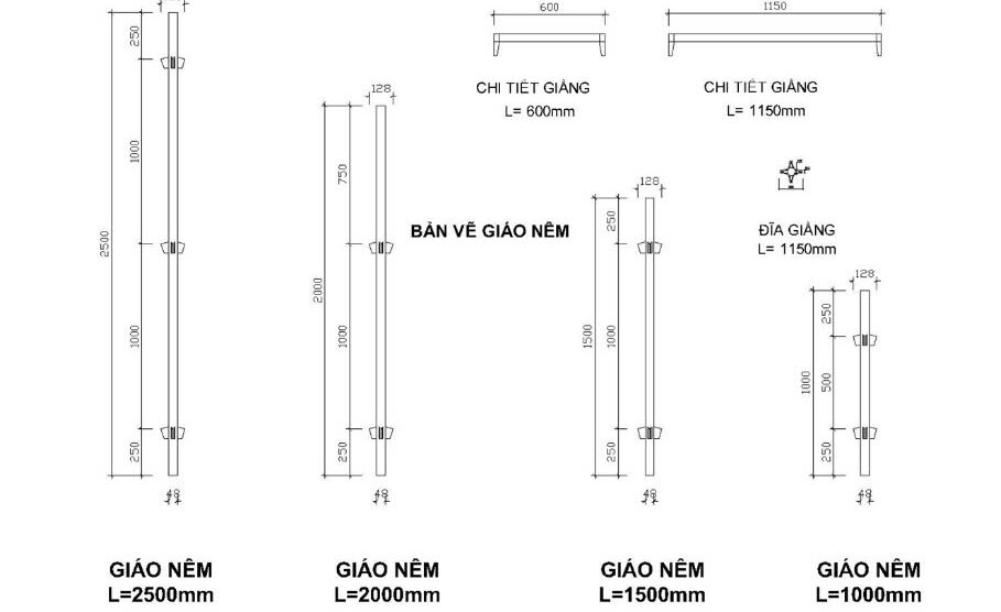 Bản vẽ giáo nêm