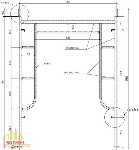 Chiều cao tiêu chuẩn của các loại giàn giáo khung