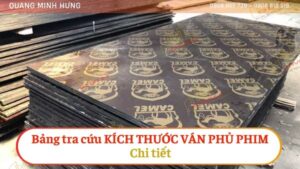 Kích thước ván phủ phim chi tiết