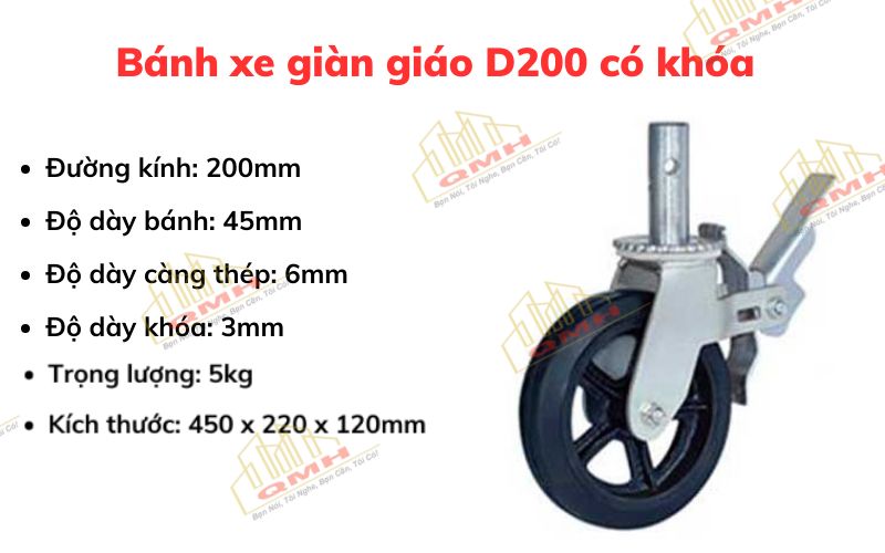 Bánh xe giàn giáo d200