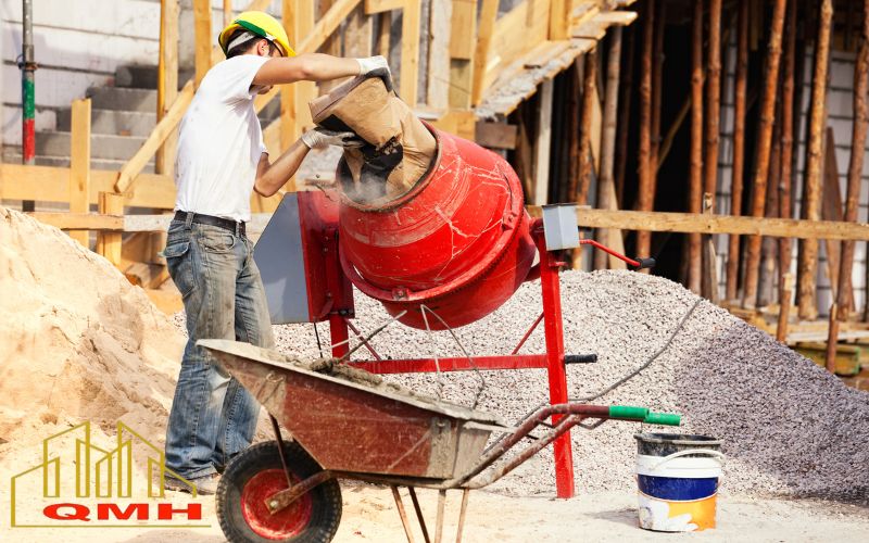 Máy trộn - Xe rùa trong thi công xây dựng