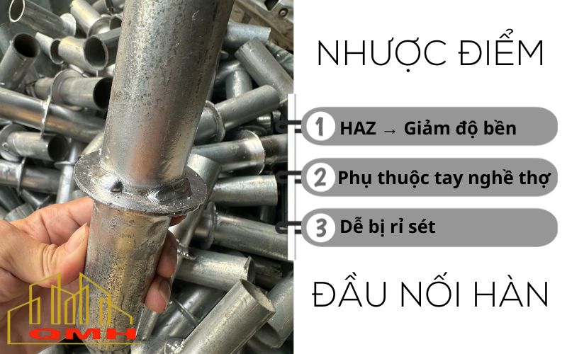 Hạn chế của đầu nối giàn giáo hàn