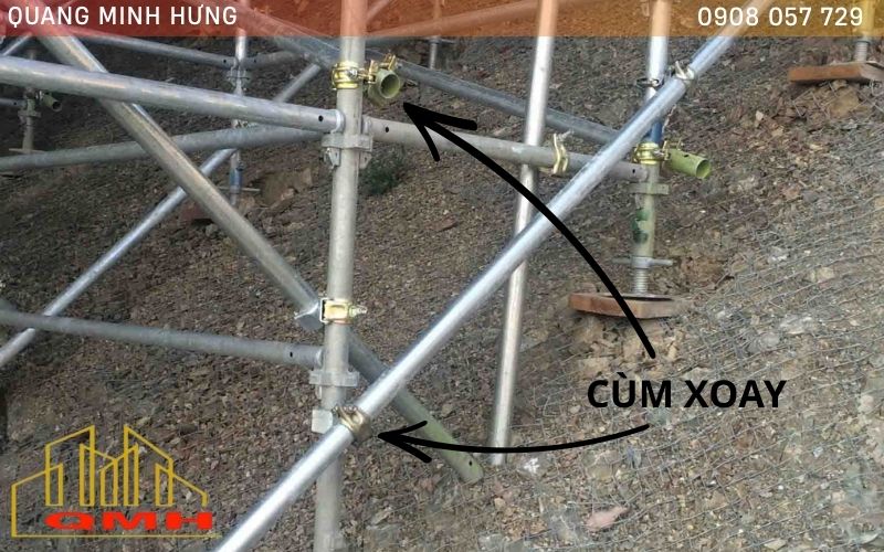 Cùm xoay liên kết theo nhiều góc độ