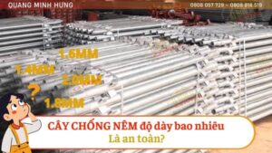 Độ dày cây chống nêm bao nhiêu là an toàn?