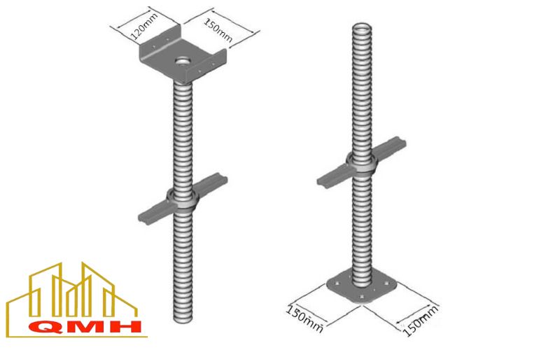 Kích chân và kích đầu cho hệ giàn giáo coppha