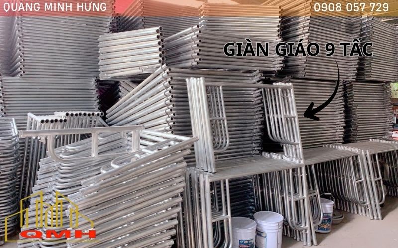 Giáo 9 tấc thường dùng cho sàn, dầm thấp