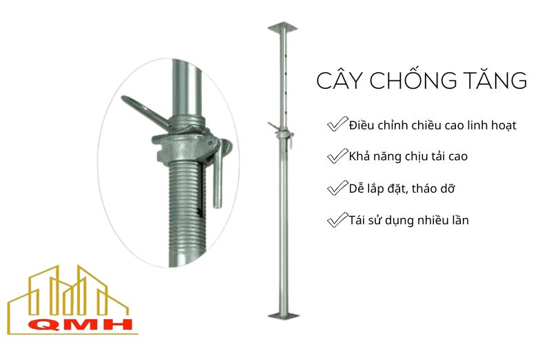 Ưu điểm cây chống tăng trong thi công sàn