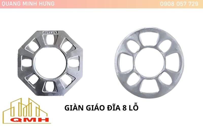 2 loại giàn giáo đĩa 8 lỗ phổ biến