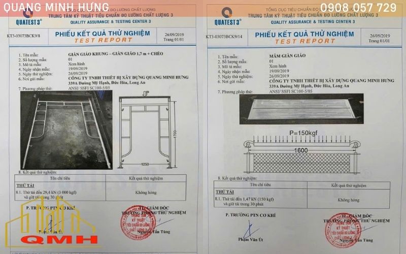 Chứng nhận kiểm định tải trọng Quatest3