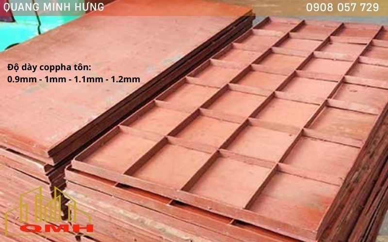 Độ dày coppha tôn chuẩn