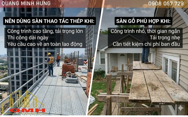Khi nào dùng sàn thép? Khi nào dùng sàn gỗ?