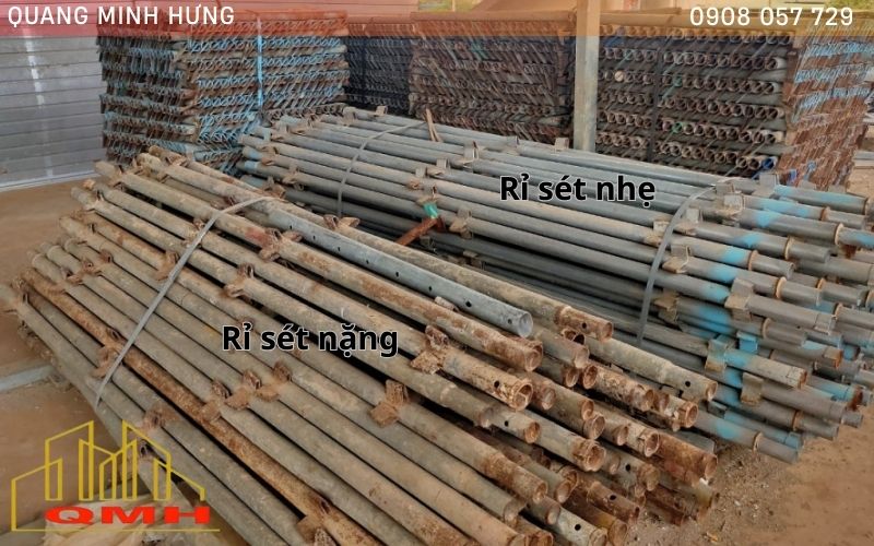 Các mức độ rỉ sét của giáo nêm