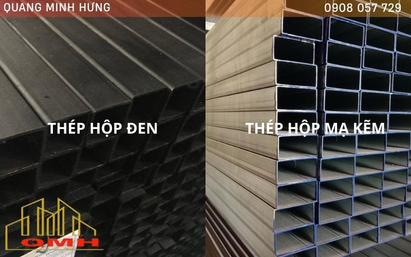 Thép hộp chữ nhật đen và mạ kẽm