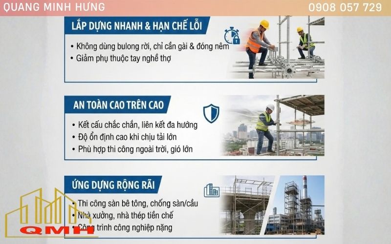 Ưu điểm giàn giáo đĩa 8 lỗ