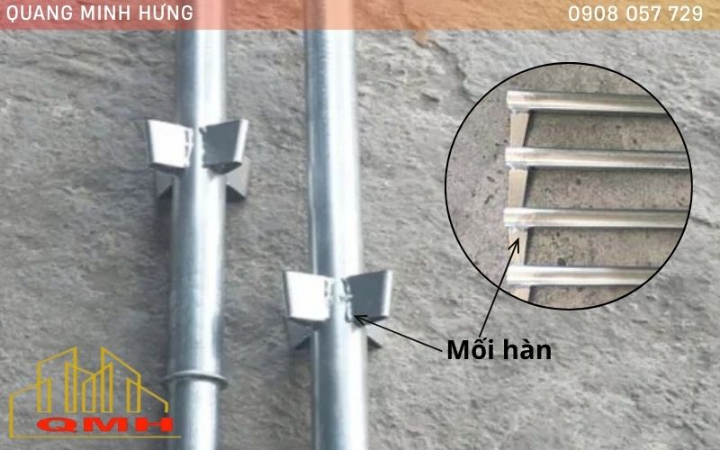 Vị trí mối hàn giàn giáo nêm