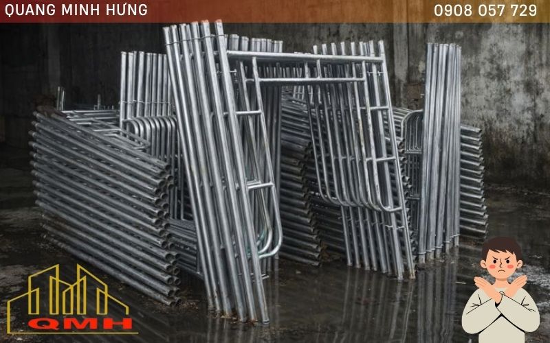 Bảo quản giàn giáo khung sai cách