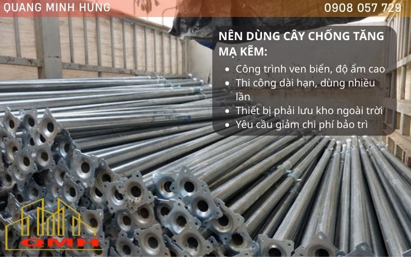 Khi dùng cây chống tăng mạ kẽm