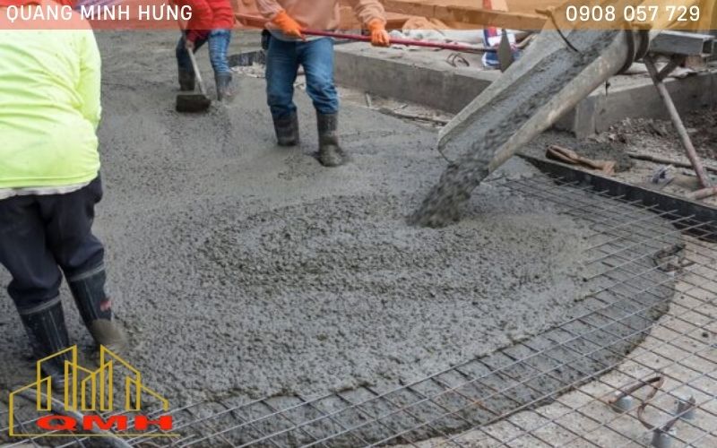 Sàn bê tông dày trong thi công