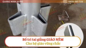 Bố trí tai giằng giáo nêm cho hệ giàn giáo
