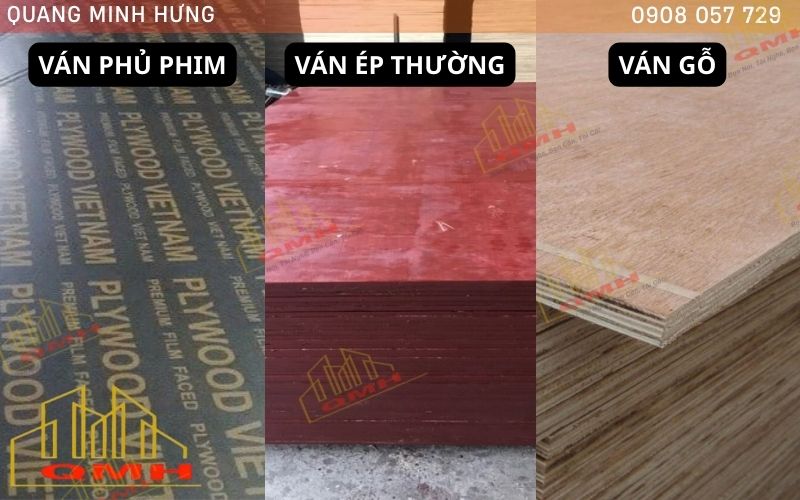 Các loại ván coppha xây dựng phổ biến