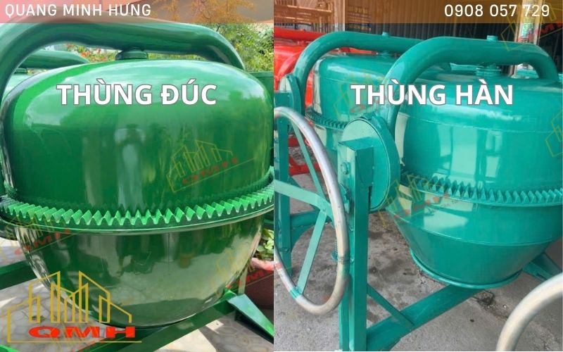 Cối trộn thùng đúc và thùng hàn