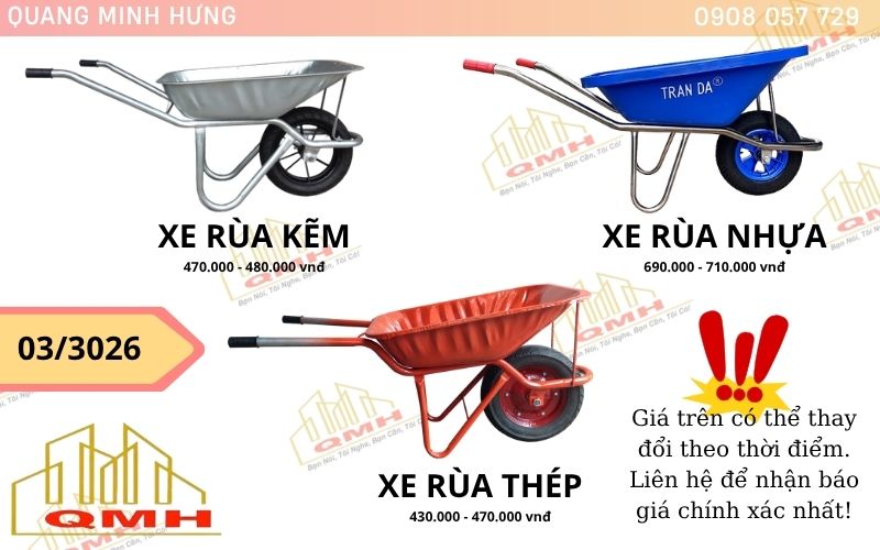 Giá xe rùa mới tại Quang Minh Hưng