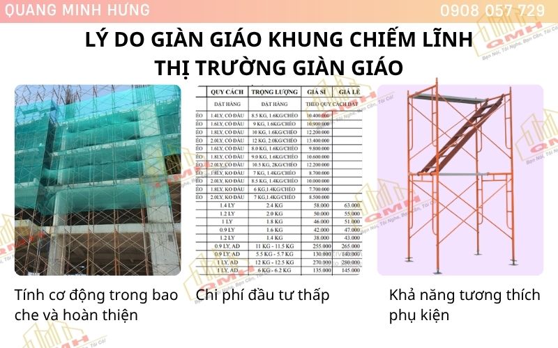 Lý do giàn giáo khung phổ biến đến ngày nay
