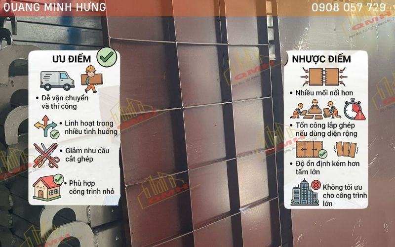 Ưu nhược điểm coppha 0.5mx1m