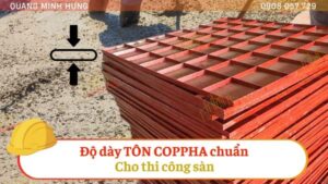 Độ dày tôn coppha chuẩn cho sàn