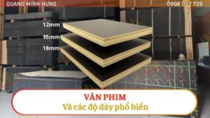 Độ dày ván phim phổ biến