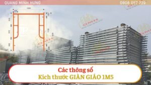 Kích thước giàn giáo 1m5 tiêu chuẩn