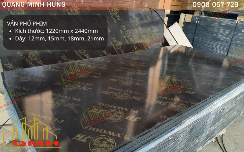 Kích thước ván coppha phủ phim
