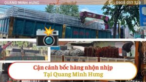Cận cảnh bốc hàng tại Quang Minh Hưng