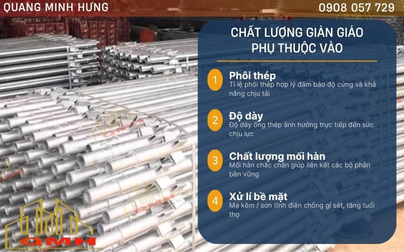 Các yếu tố ảnh hưởng chất lượng giàn giáo