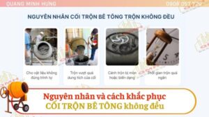 Cối trộn bê tông trộn không đều