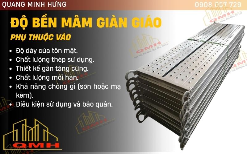 Yếu tố ảnh hưởng độ bền mâm giàn giáo