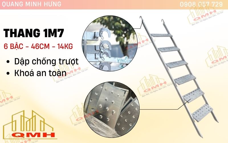Thông số thang giàn giáo 1m7 Quang Minh Hưng