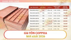 Bảng giá tôn coppha tại Quang Minh Hưng