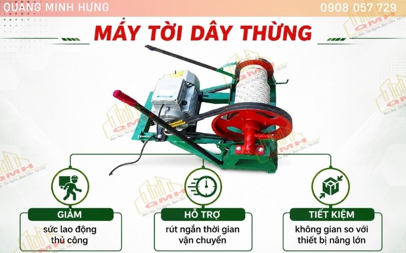 Lợi ích khi dùng máy tời dây thừng