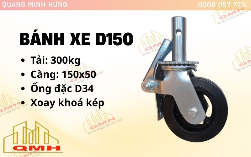 Thông số bánh xe giàn giáo d150