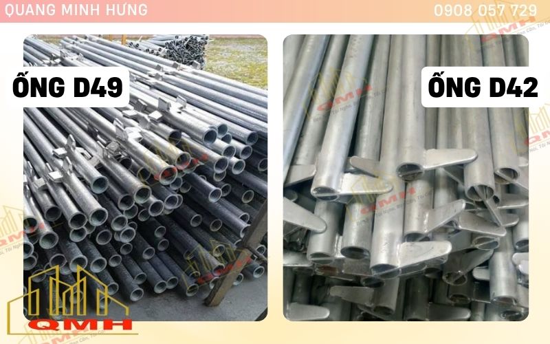 Thông số đường kính ống nêm