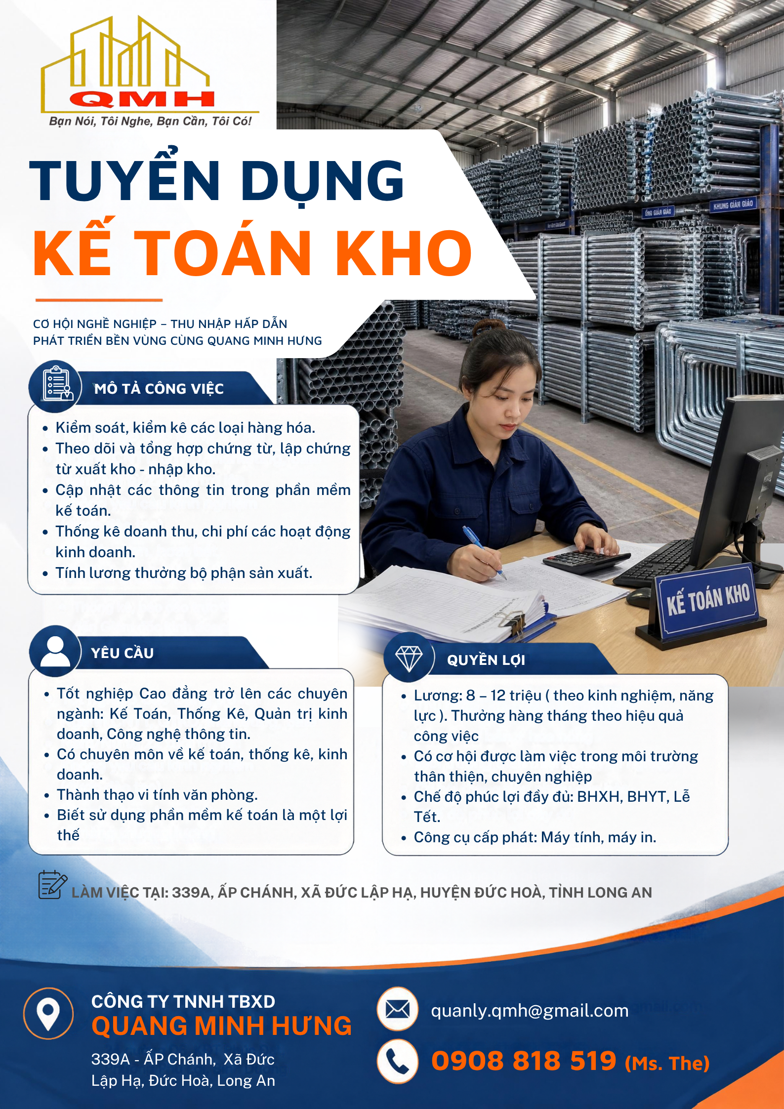 Tuyển dụng kế toán kho